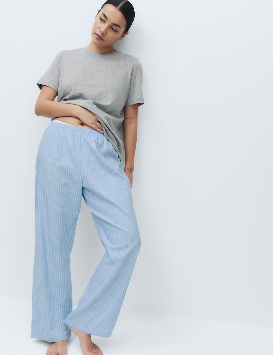 Marks & Spencer M&S Pure Cotton Pyjama Set Grey Mix - 3