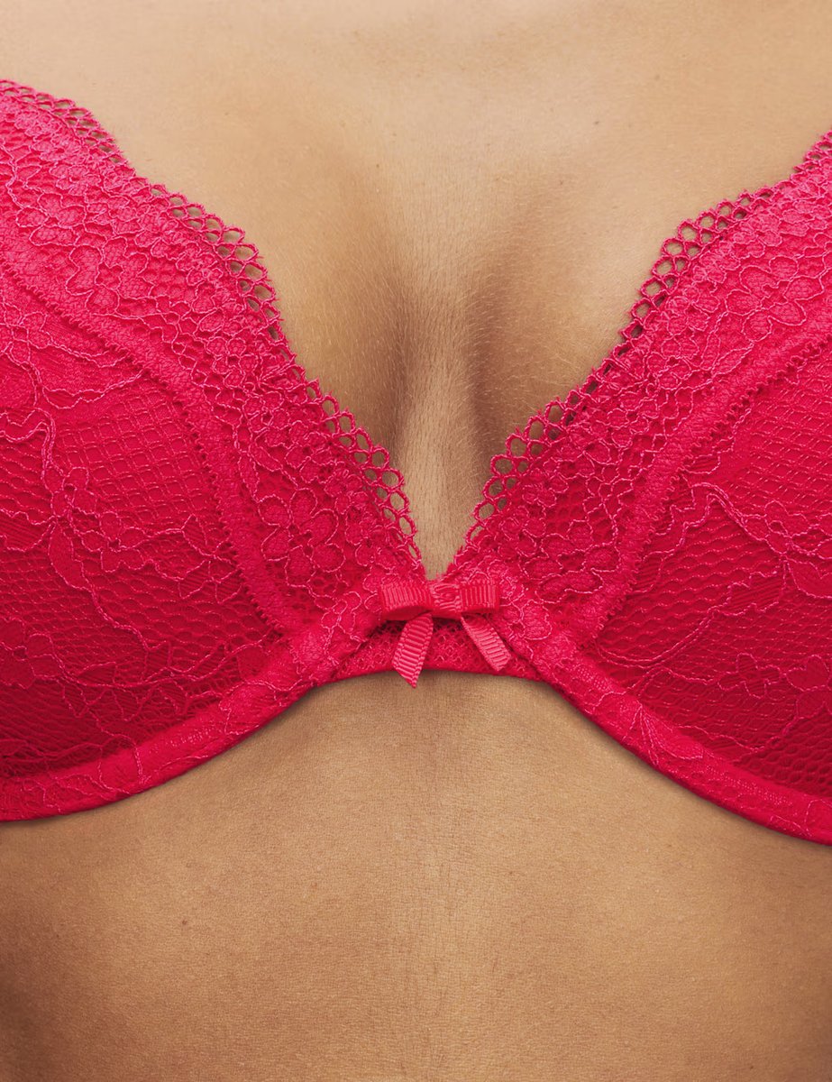 Marks & Spencer M&S Jasmine Lace Wired Plunge Bra A-E Geranium - 2