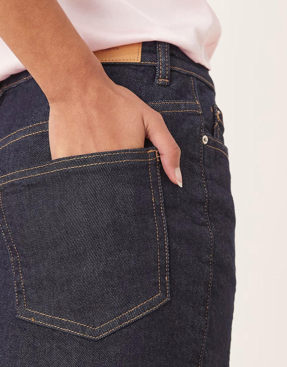 ASOS Gina Tricot mini denim skirt in darkwash indigo blue - 4