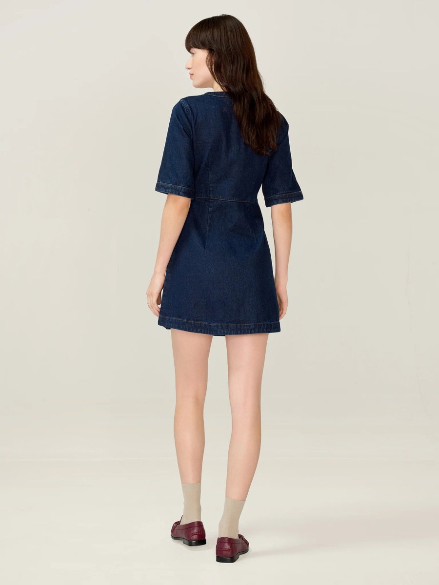 OMNES Adia Dress in Indigo - 3