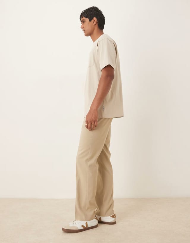 ASOS ASOS DESIGN straight leg suit trousers in stone - 3