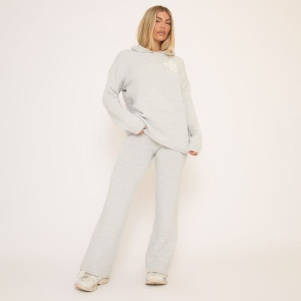 EGO EGO High Waist Wide Leg Trousers in Grey