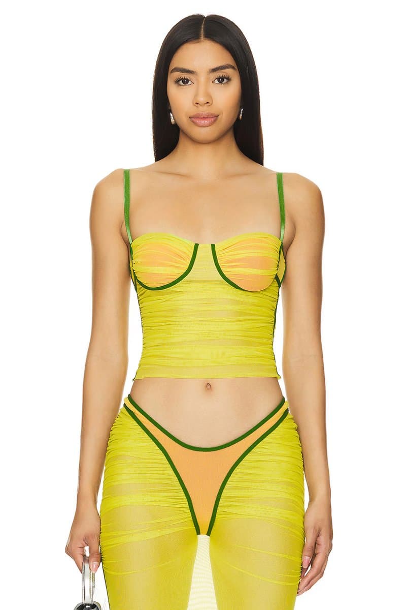 revolve Diesel Hailyna Top with Plunging Neckline in Mustard