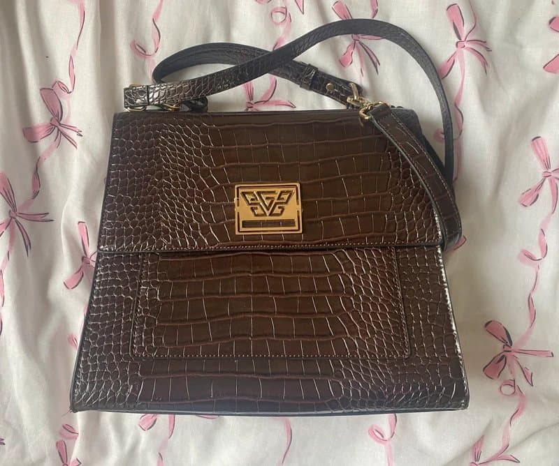 ASOS Asos brown croc effect handbag