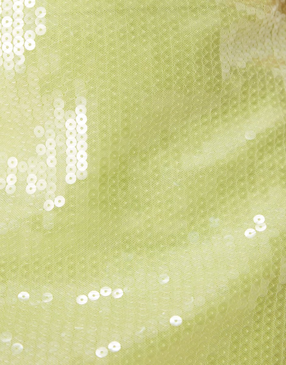 ASOS Abercrombie & Fitch sequin skort in lime - 3