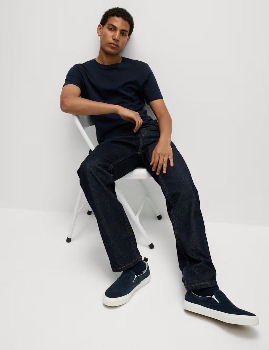 Marks & Spencer M&S 3pk Slim Fit Pure Cotton Crew Neck T-Shirts Navy Mix - 2