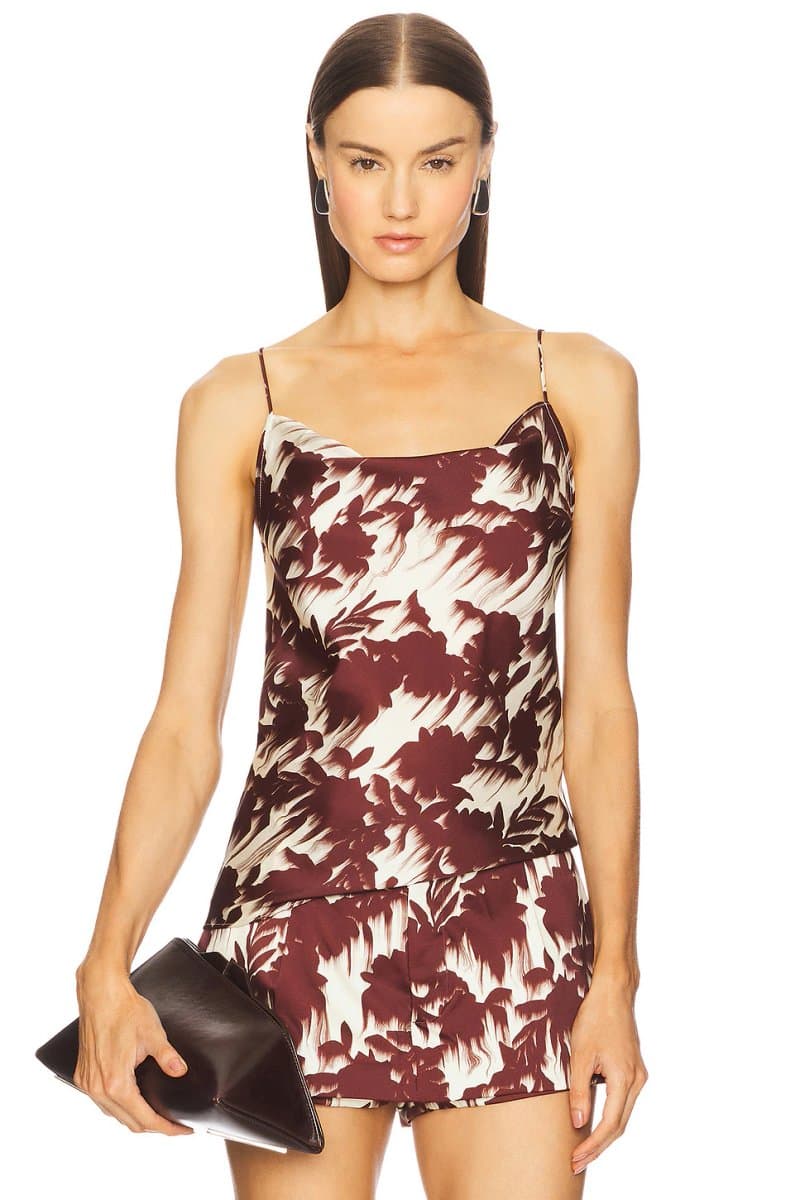 revolve Revolve Light Weight Drill Slip Top in Aubergine
