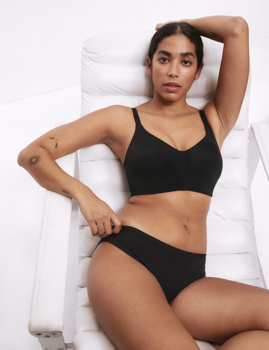 Marks & Spencer M&S 3pk Heavy Absorbency Modal Period Bikini Knickers Black - 4