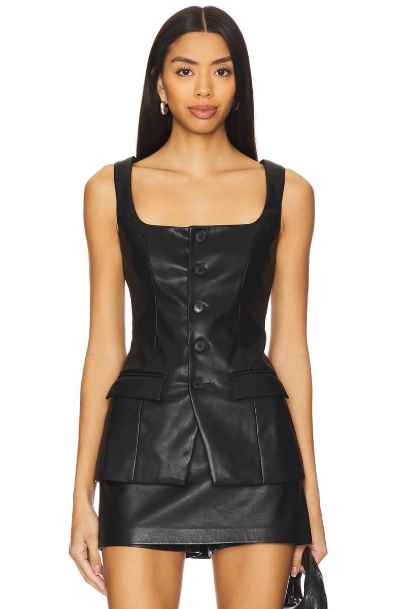 revolve Kara Faux Leather Top