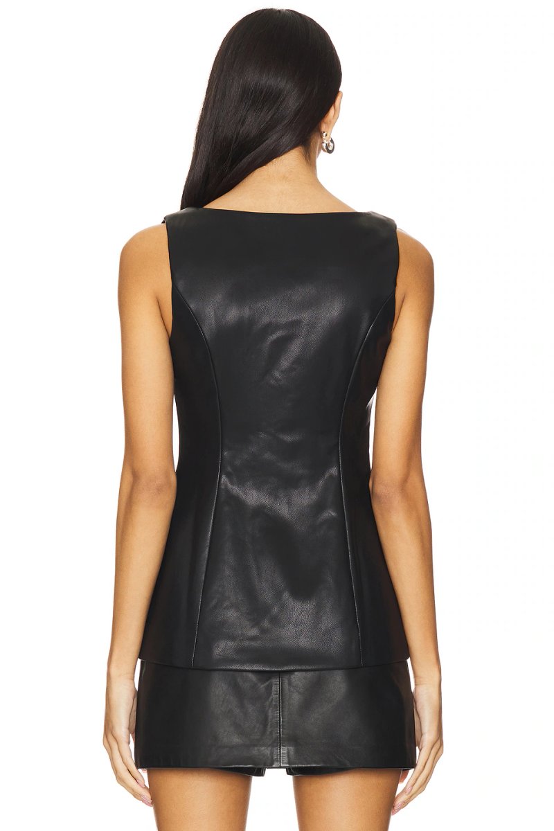 revolve Kara Faux Leather Top - 3