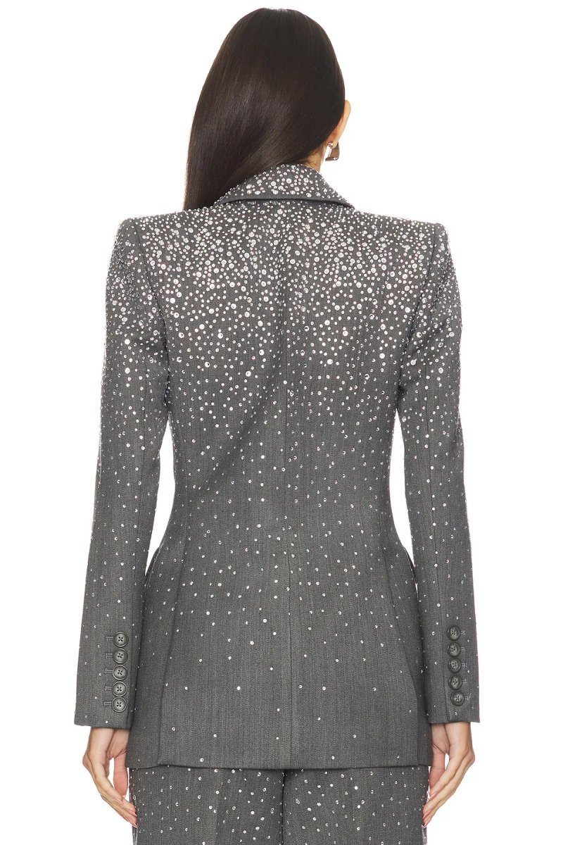 revolve Crystal Embellished Fitted Blazer - 3