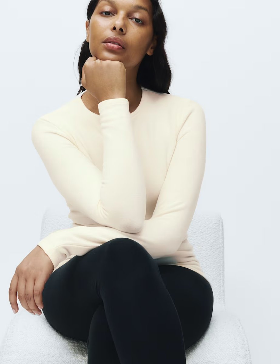 Marks & Spencer M&S Heatgen™ Maximum Thermal Fleece Top Light Cream - 2