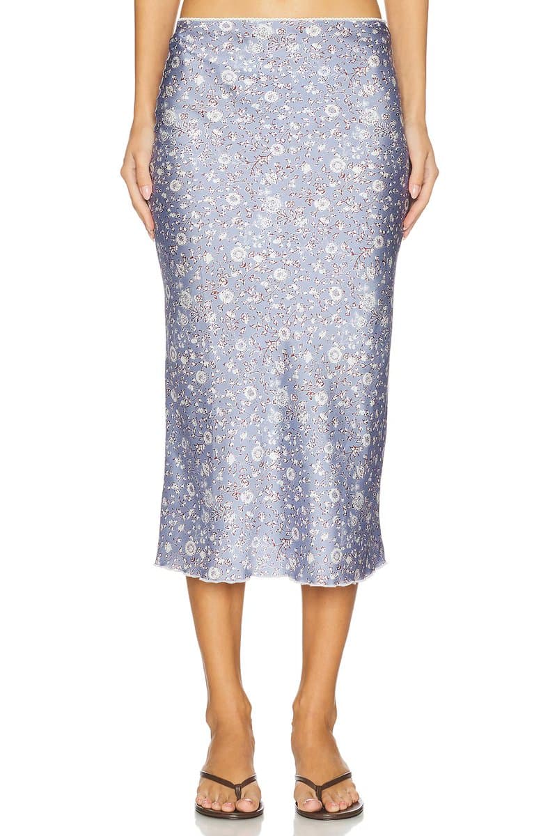 revolve Revolve Floral Midi Skirt in Mini Floral Lavender