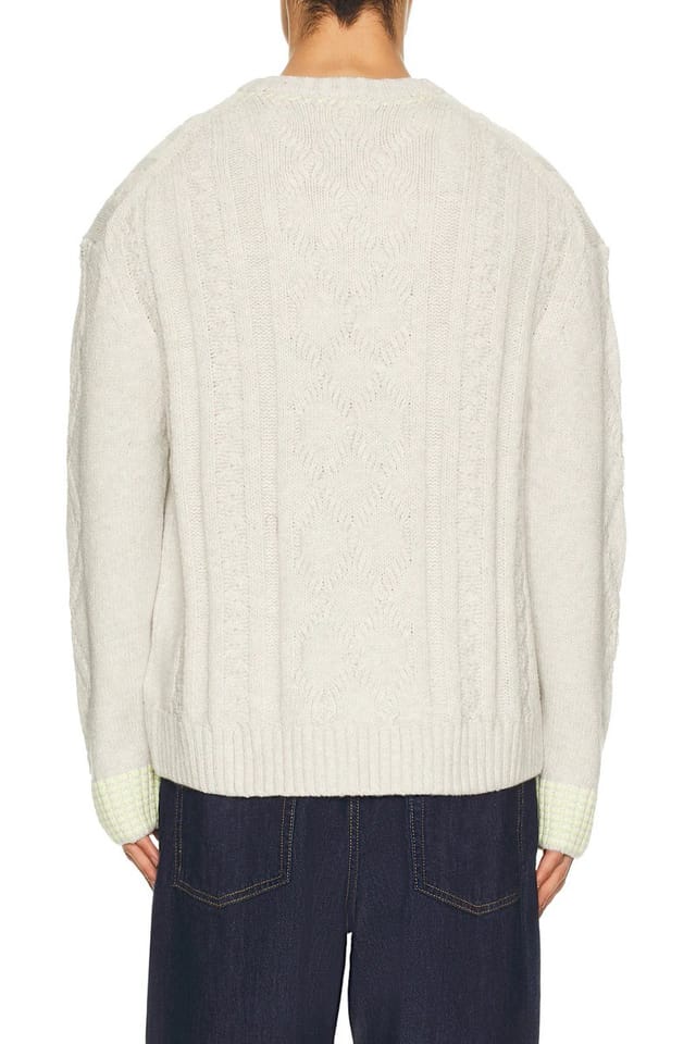 revolve V-Neck Chunky Cable Loose Fit Pullover - 2