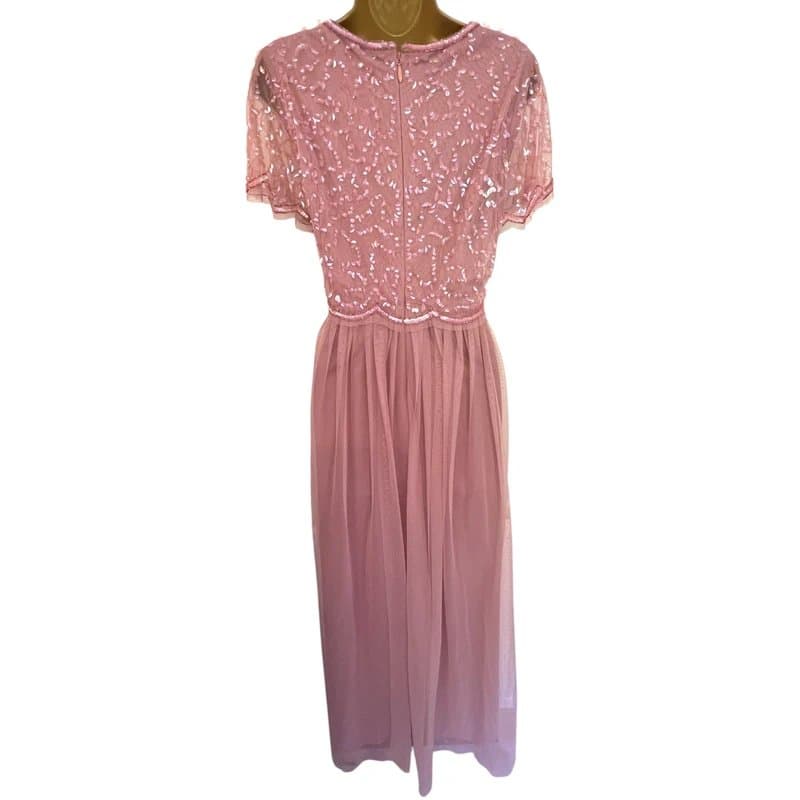 Dorothy Perkins Dorothy Perkins Womens Pink Tulle Tina Maxi Dress Prom Bridesmaid UK 12
