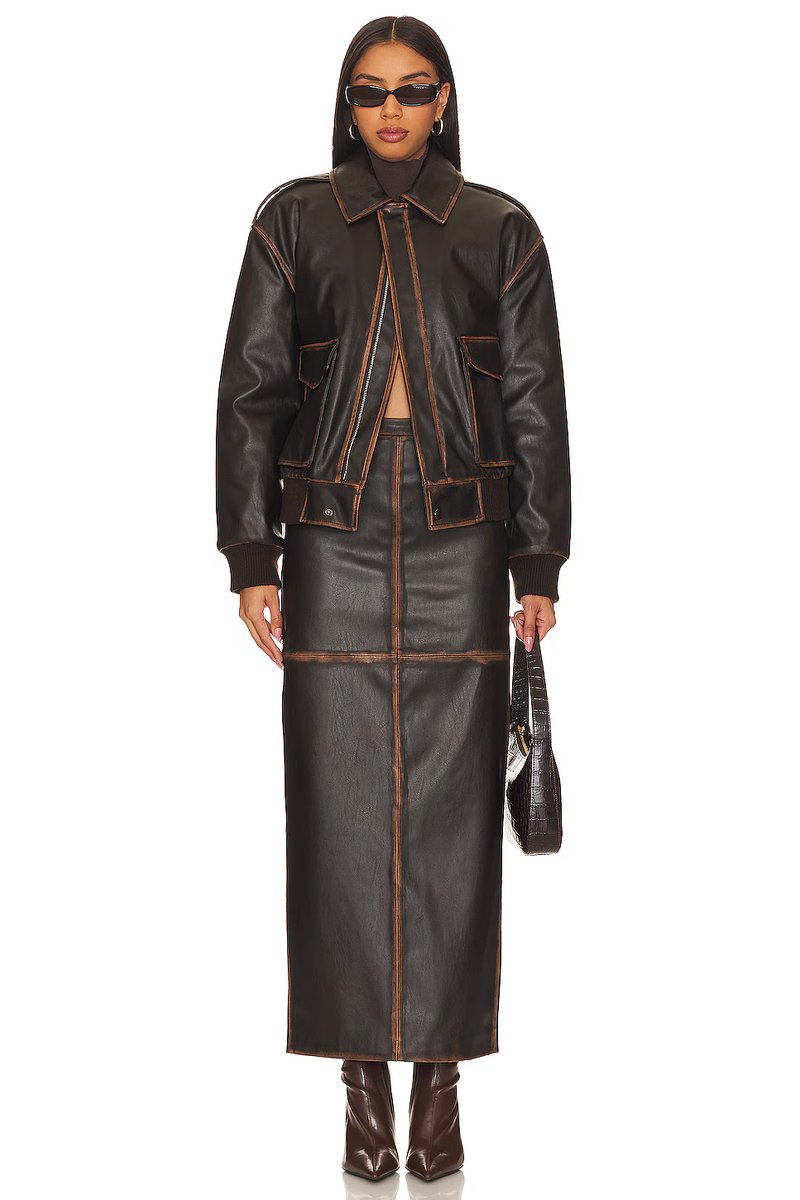 revolve Bo Faux Leather Maxi Skirt - 4