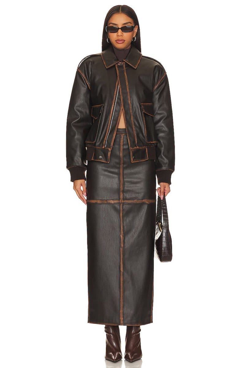 revolve Bo Faux Leather Maxi Skirt - 4