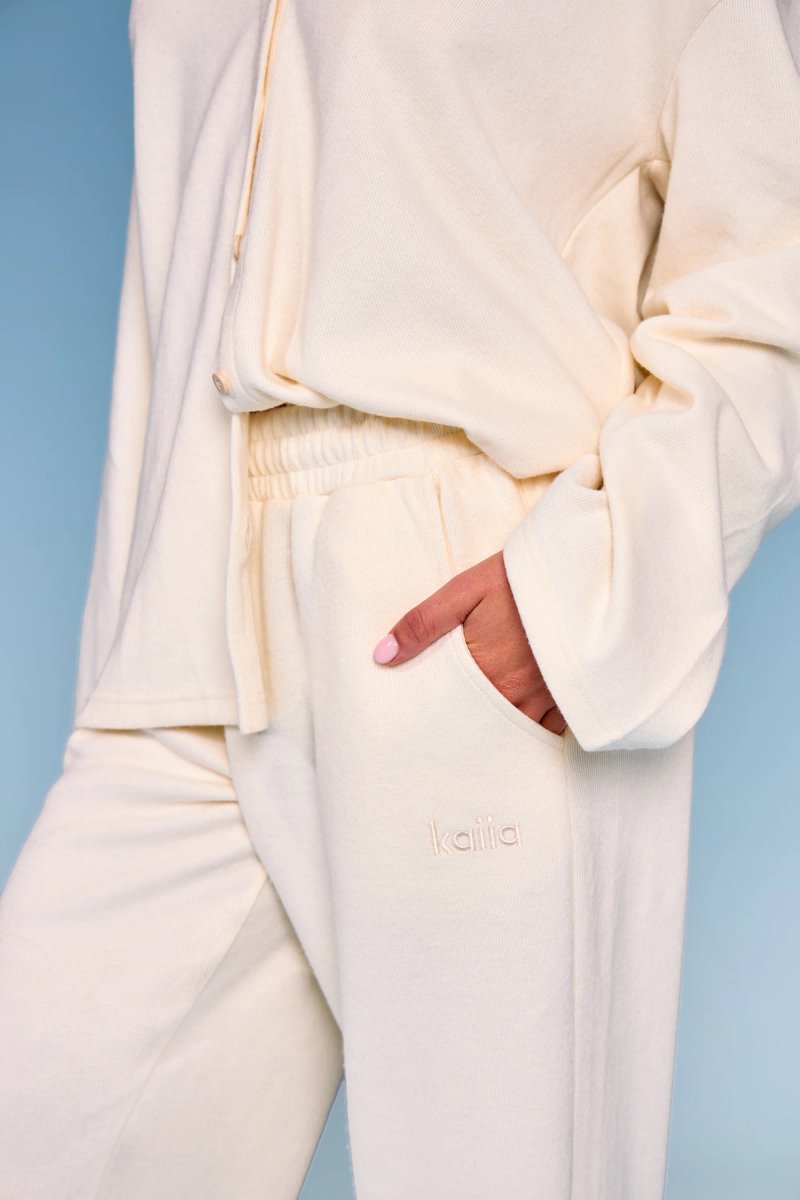 Kaiia Kaiia Supersoft Wide Leg Trousers Winter White - 2