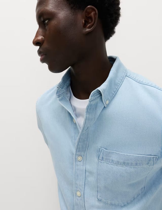 Marks & Spencer M&S Denim Shirt Light Blue - 2