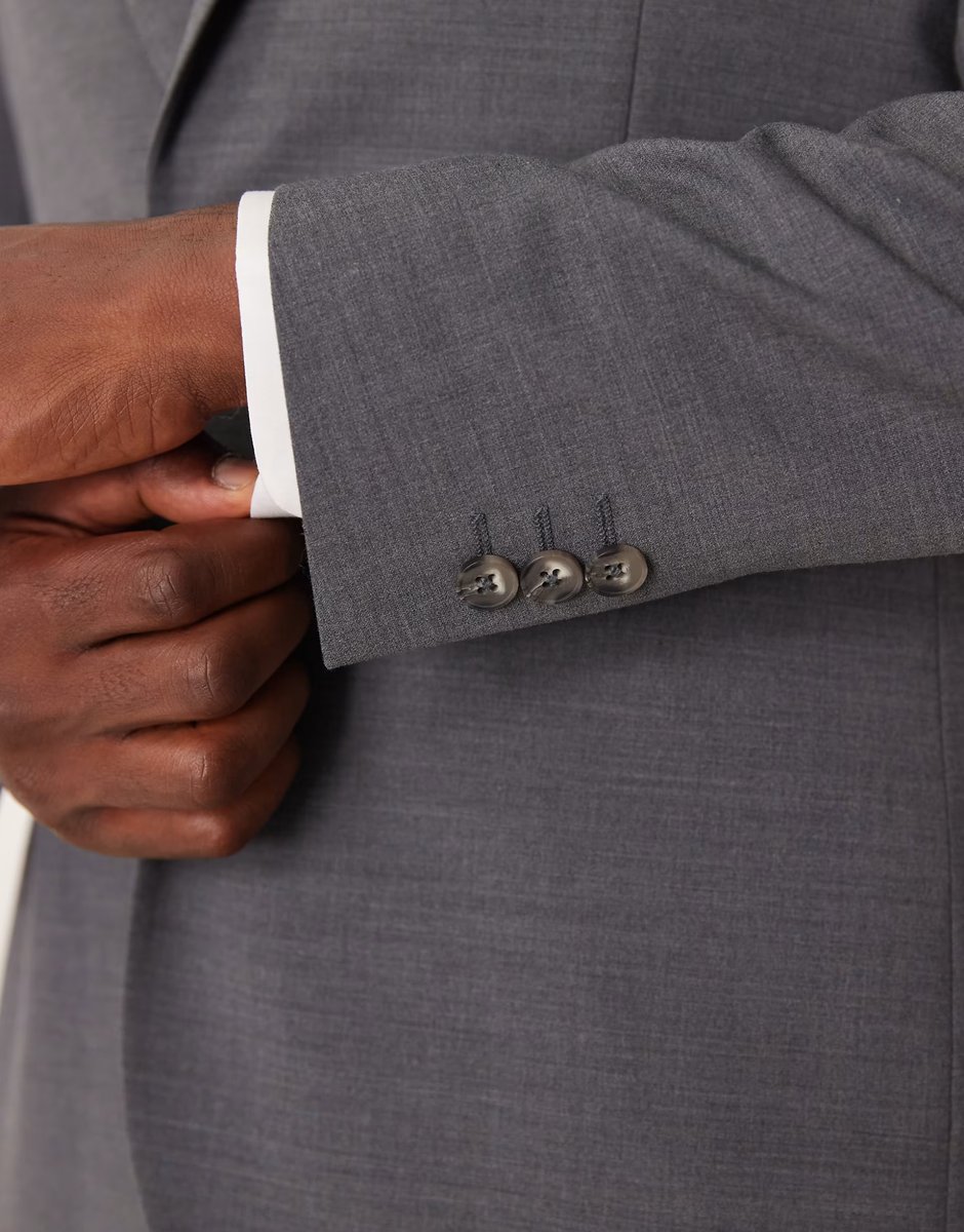 ASOS ASOS DESIGN washable wool slim suit jacket in charcoal - 2