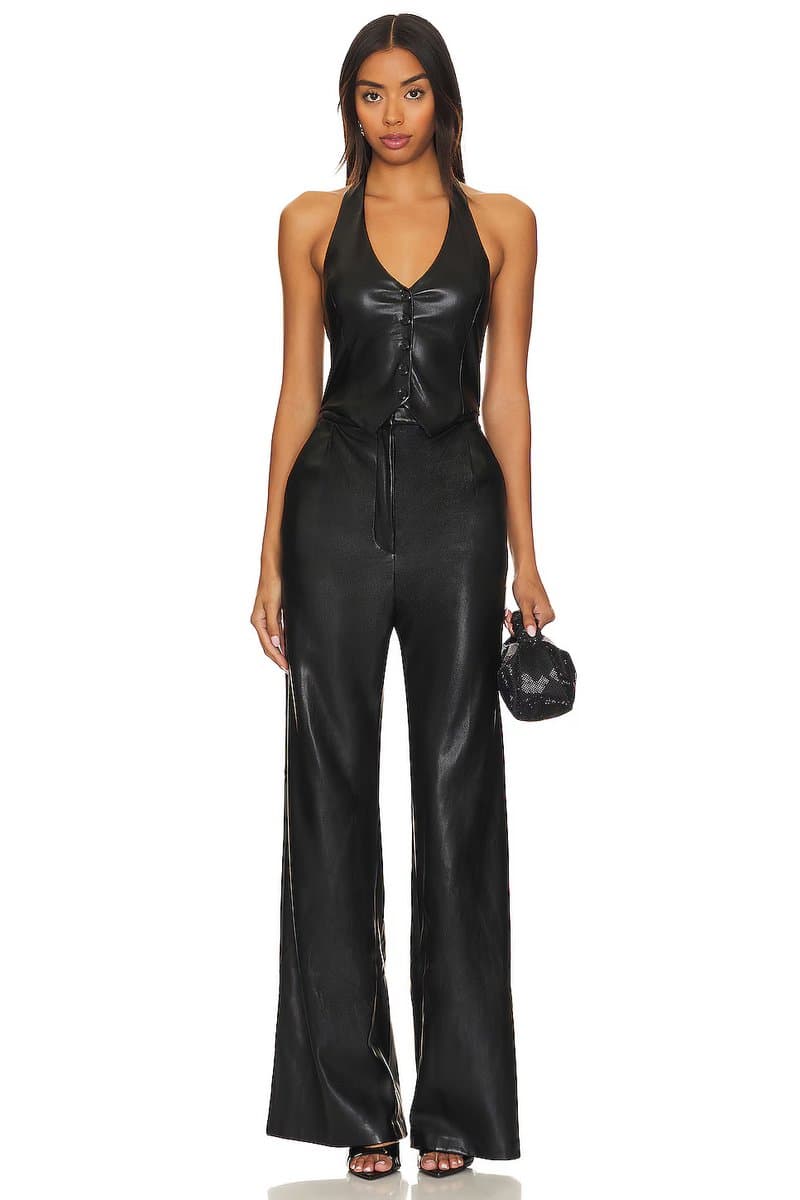 revolve X Revolve Isadore Faux Leather Jumpsuit
