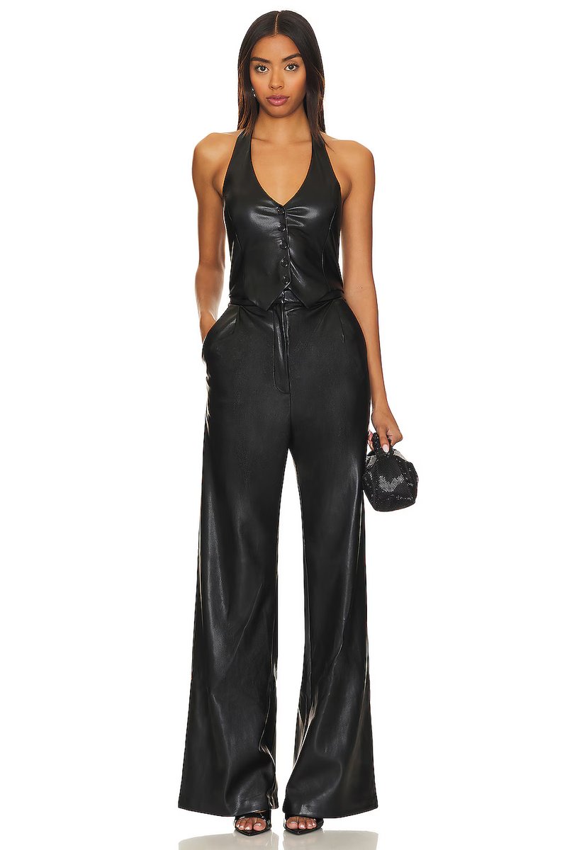 revolve X Revolve Isadore Faux Leather Jumpsuit - 4