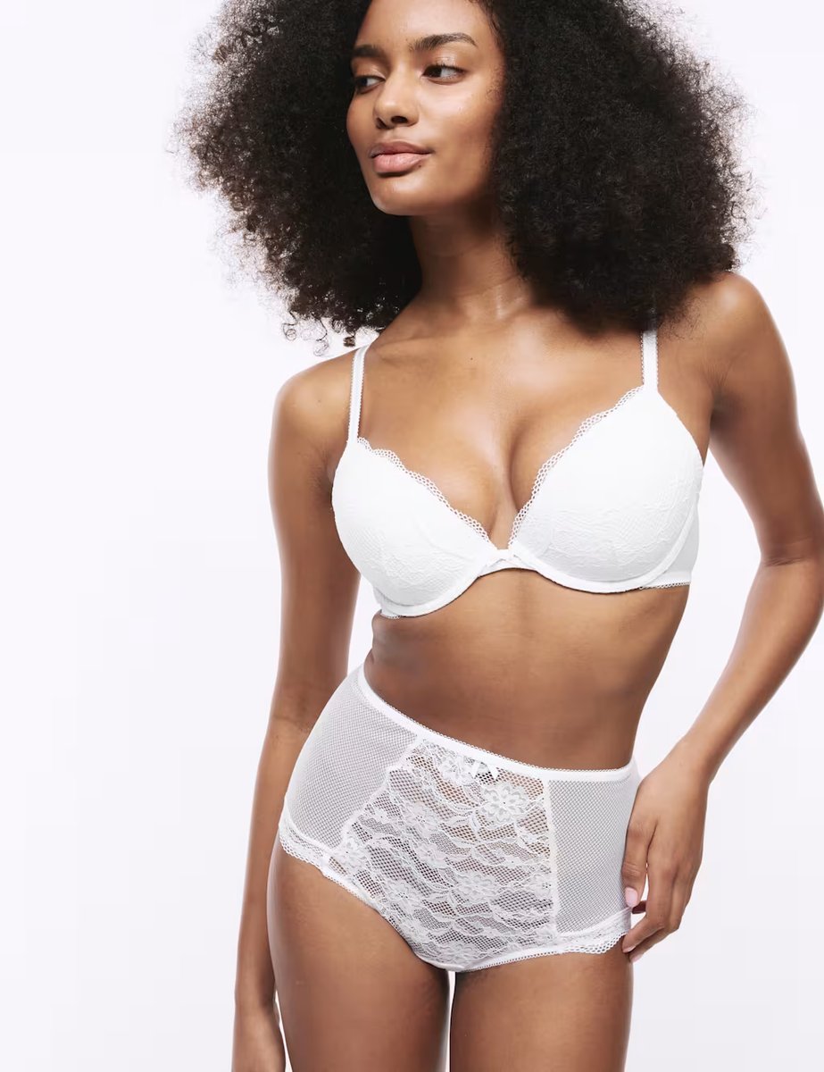 Marks & Spencer M&S 3pk Jasmine Lace Full Briefs White - 3