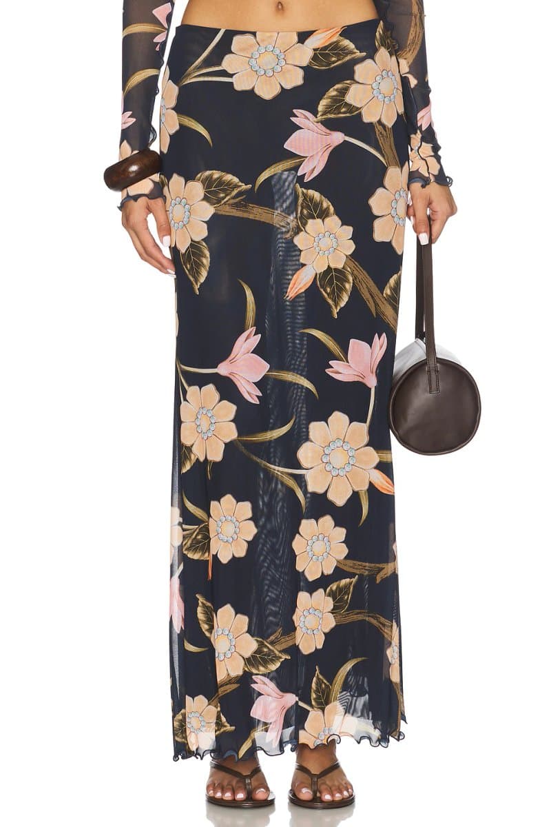 revolve x REVOLVE Brace Skirt in Burgundy Floral