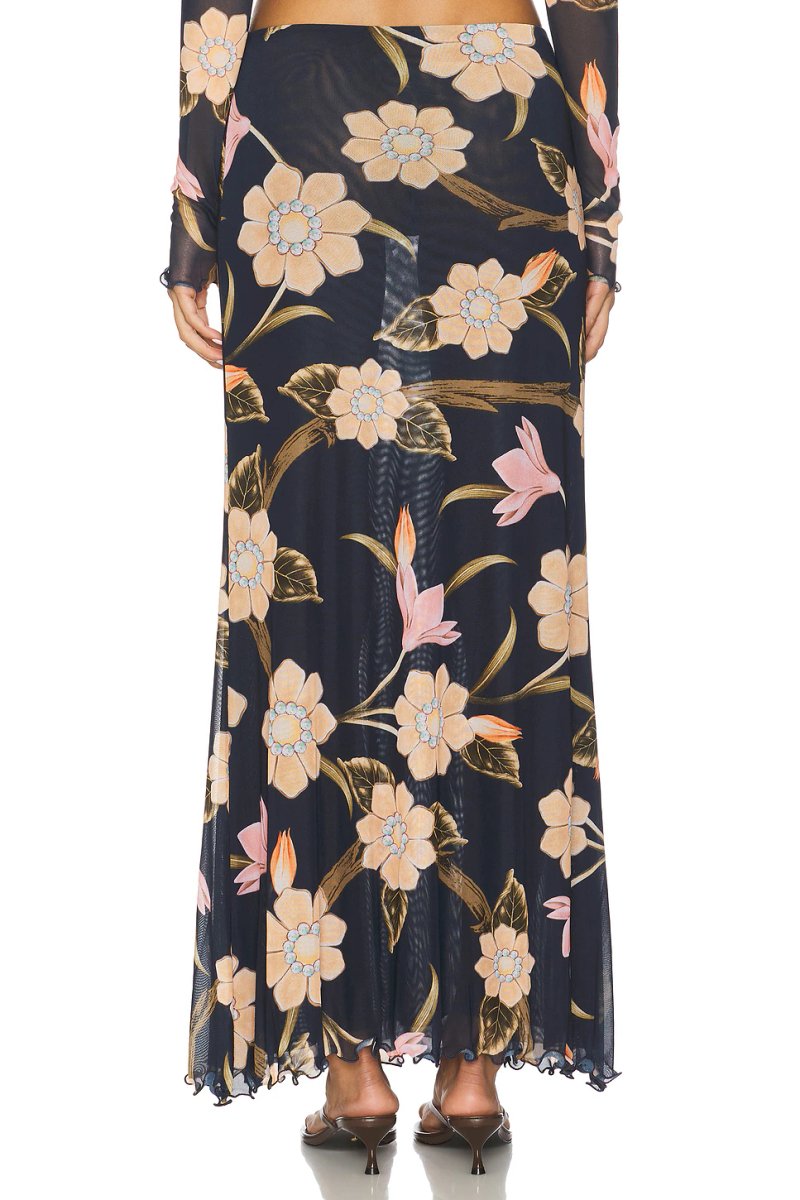 revolve x REVOLVE Brace Skirt in Burgundy Floral - 4