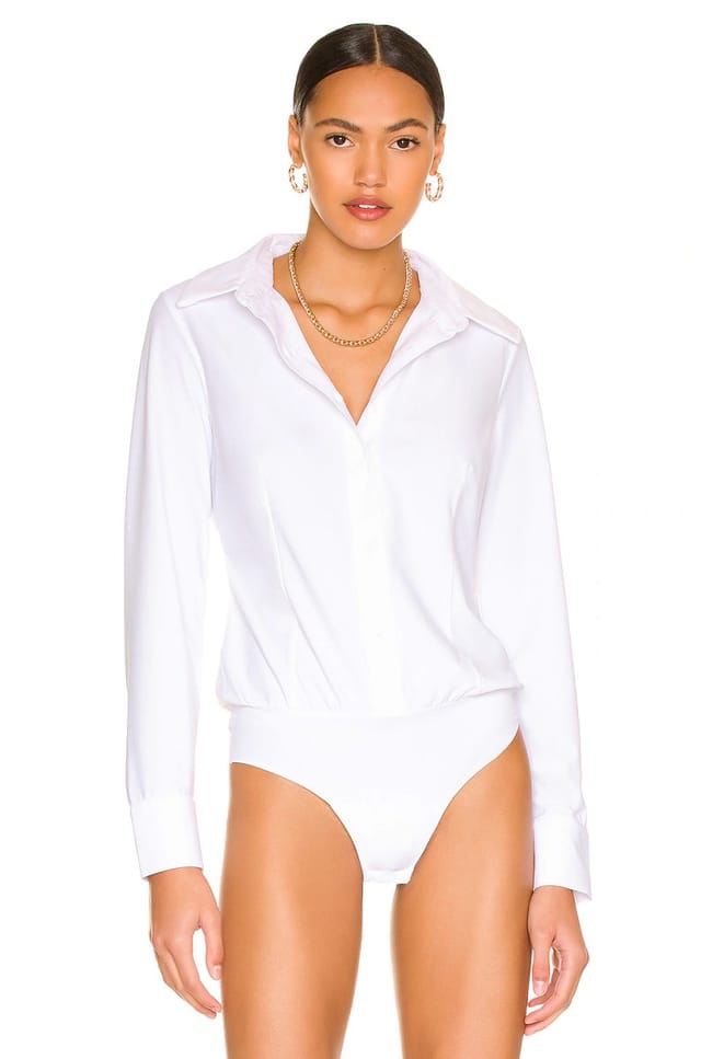 revolve Classic Button Down Bodysuit - 2