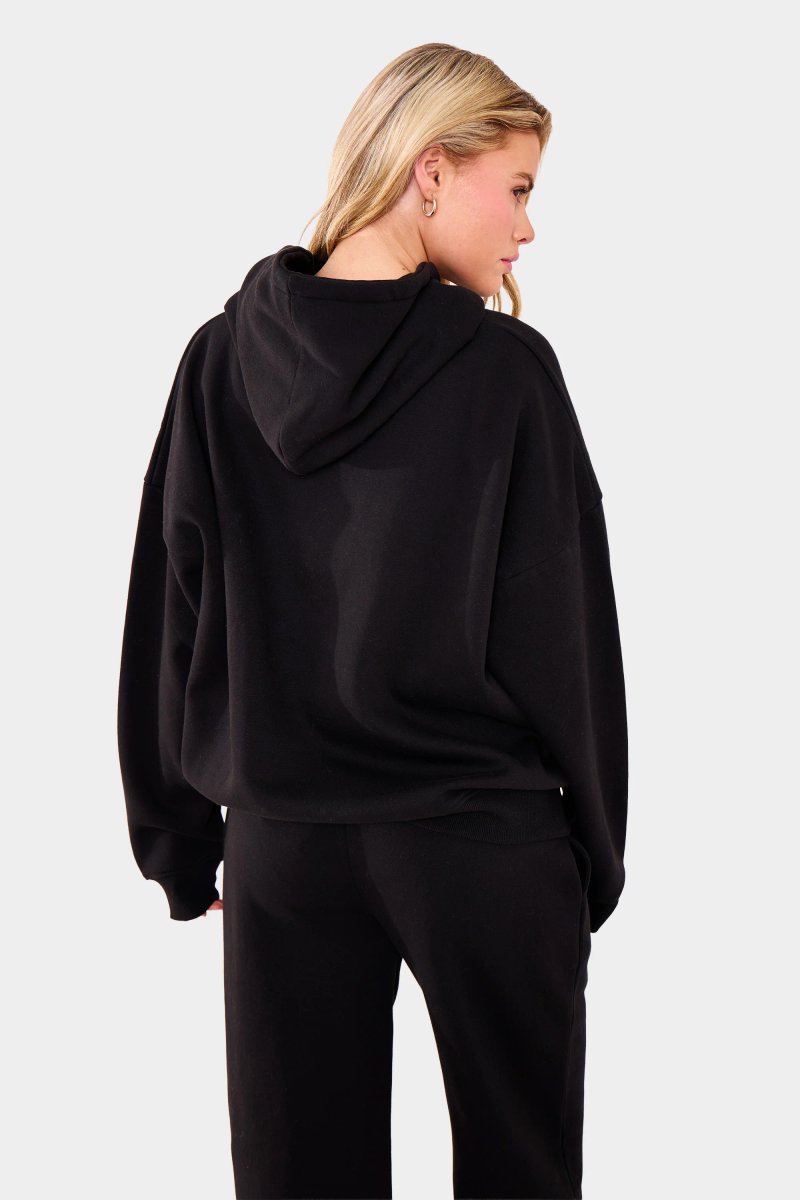 Kaiia Kaiia Embossed Logo Oversized Hoodie Black - 4