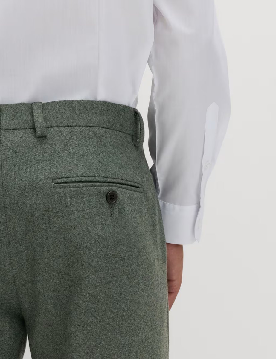 Marks & Spencer M&S Tailored Fit Italian Wool Rich Suit Trousers Green - 3