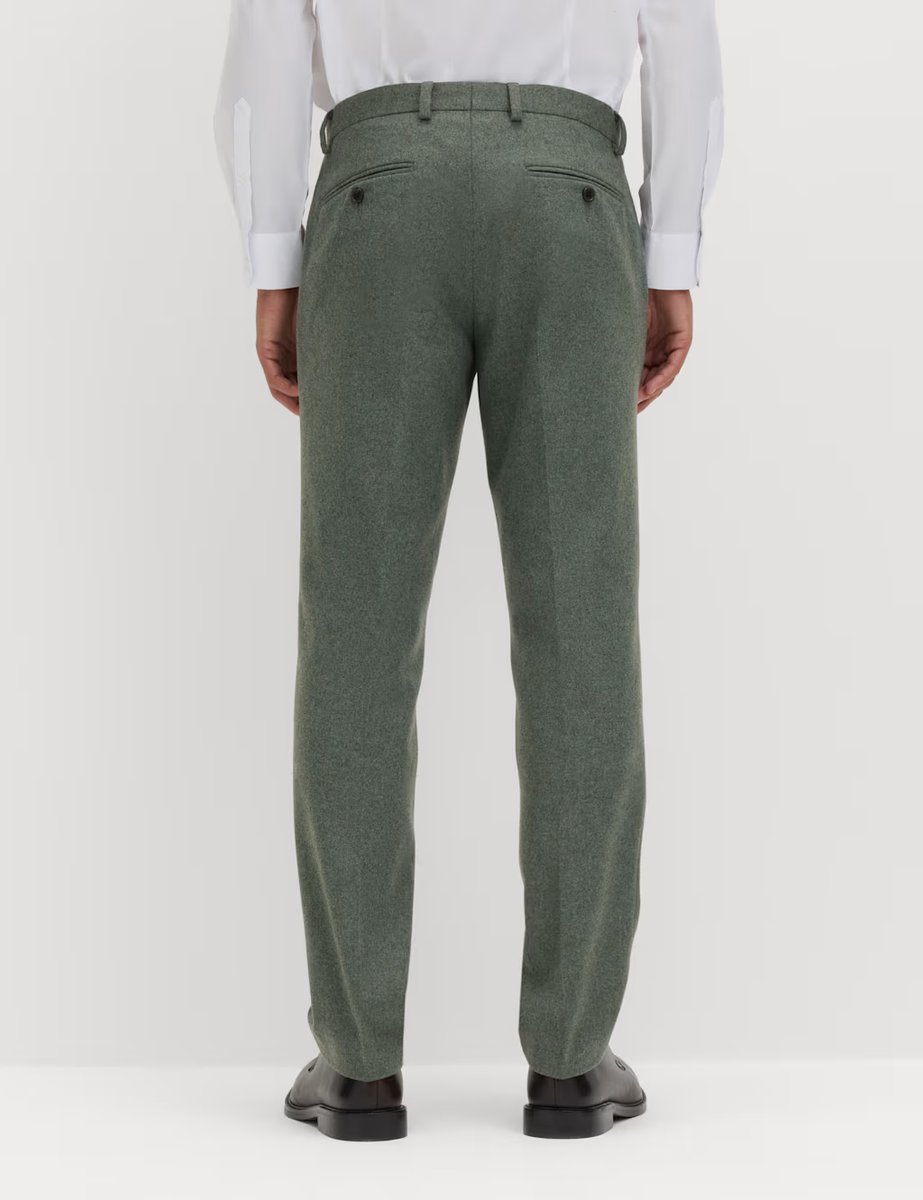 Marks & Spencer M&S Tailored Fit Italian Wool Rich Suit Trousers Green - 4