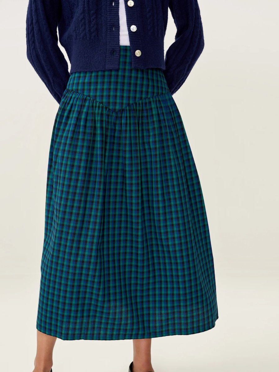 OMNES Ferris Skirt in Blue and Green - 2