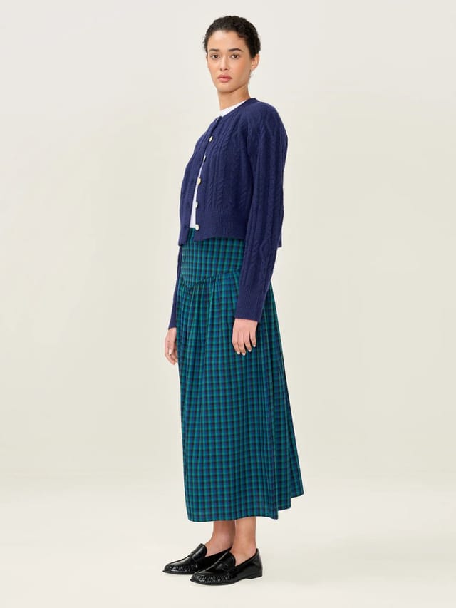 OMNES Ferris Skirt in Blue and Green - 3