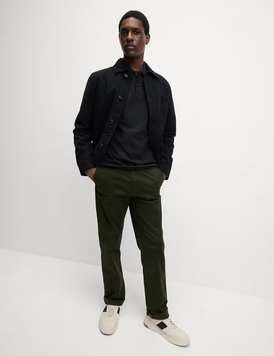 Marks & Spencer M&S Slim Fit Cotton Rich Pique Polo Shirt Black - 3