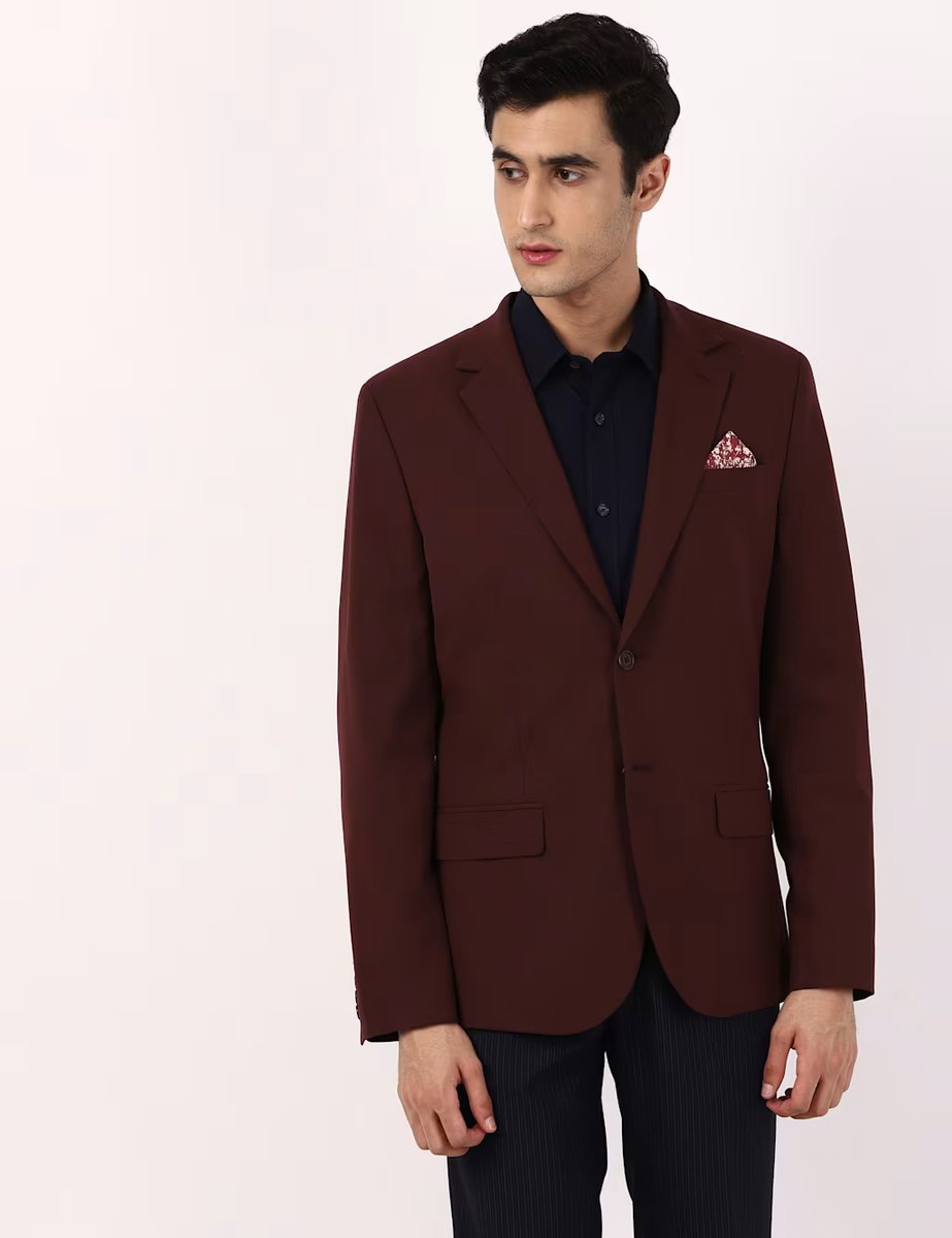 Marks & Spencer M&S BI Stretch Skinny Blazer Burgundy - 2