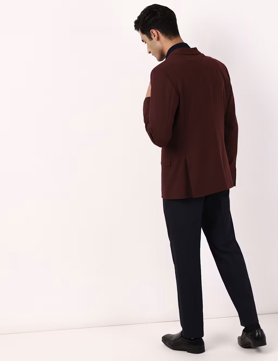 Marks & Spencer M&S BI Stretch Skinny Blazer Burgundy - 3