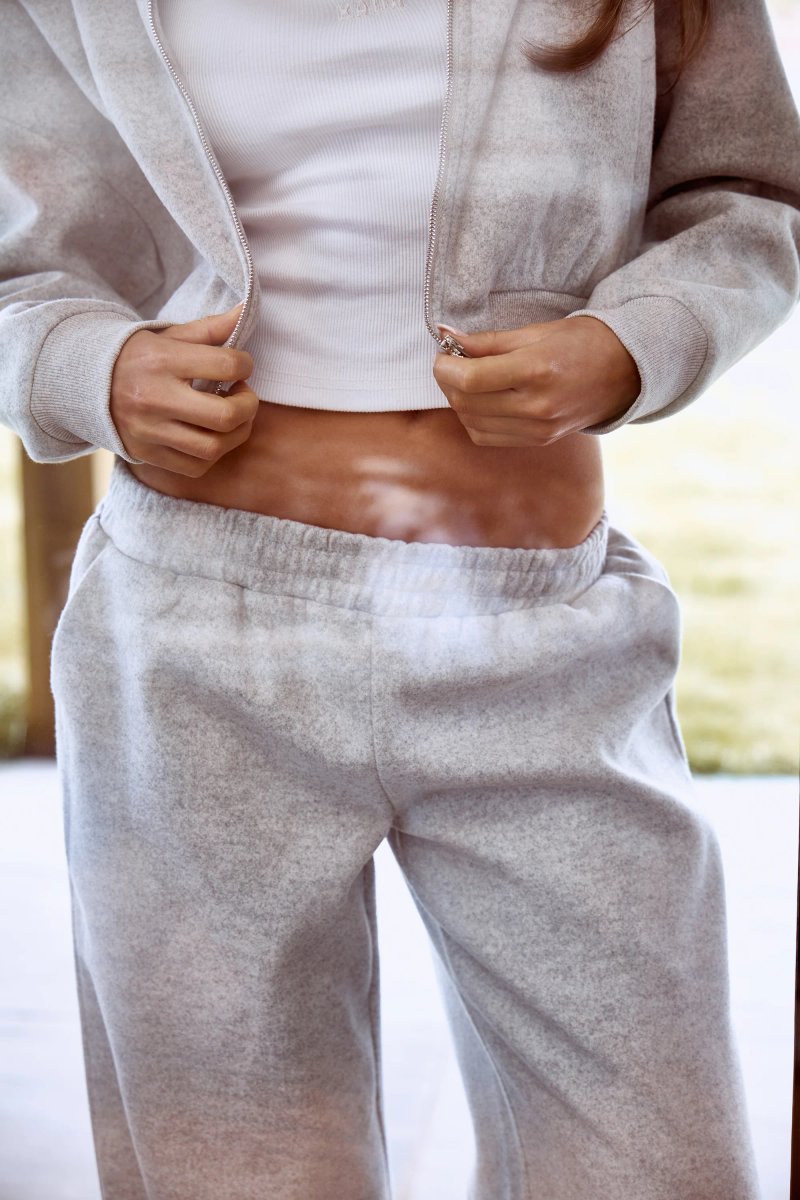 Kaiia Kaiia Wool Effect Wide Leg Trousers Grey Marl - 4