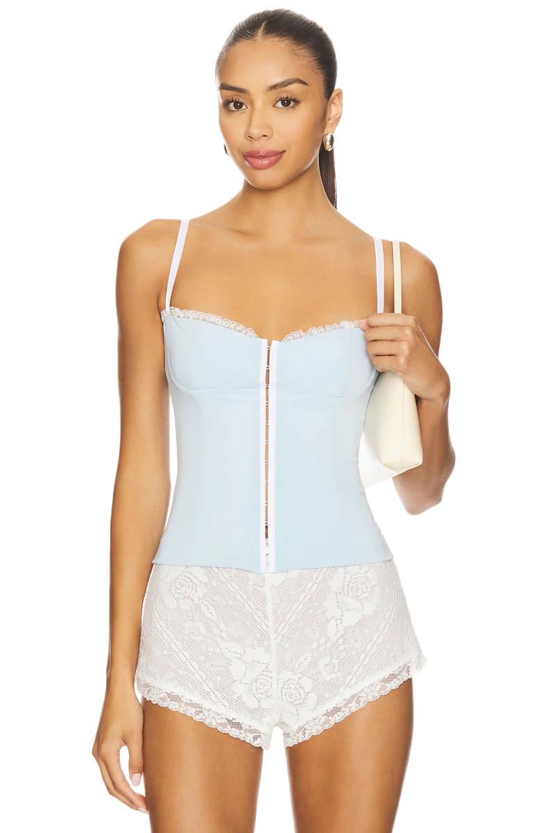 revolve Revolve Caroline Corset Top in Baby Blue