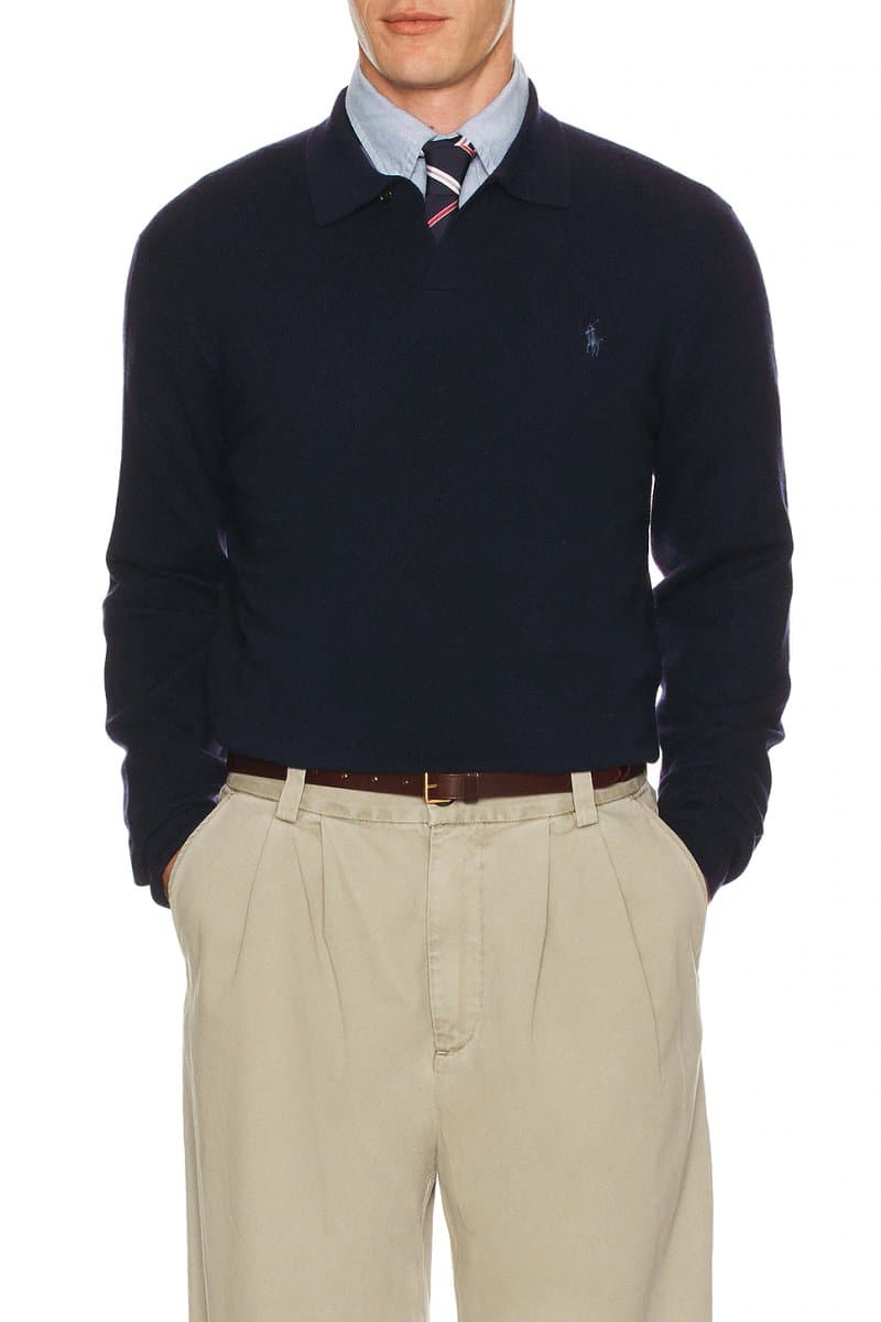 revolve Polo Ralph Lauren Johnny Collar Sweater in Hunter Navy