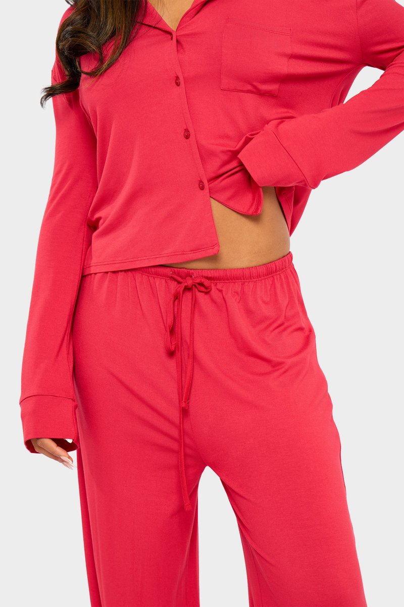 Kaiia Kaiia Supersoft Slouchy Pyjama Trousers Red - 2