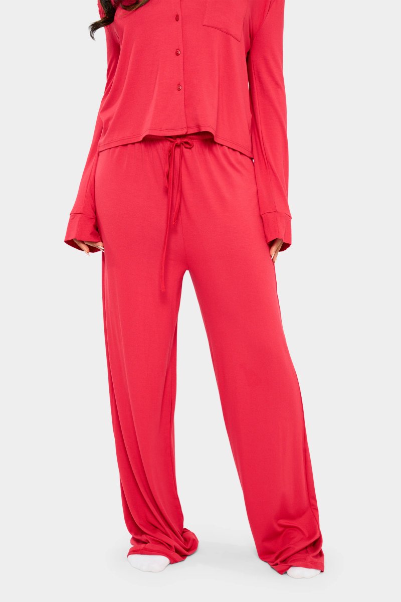 Kaiia Kaiia Supersoft Slouchy Pyjama Trousers Red - 3