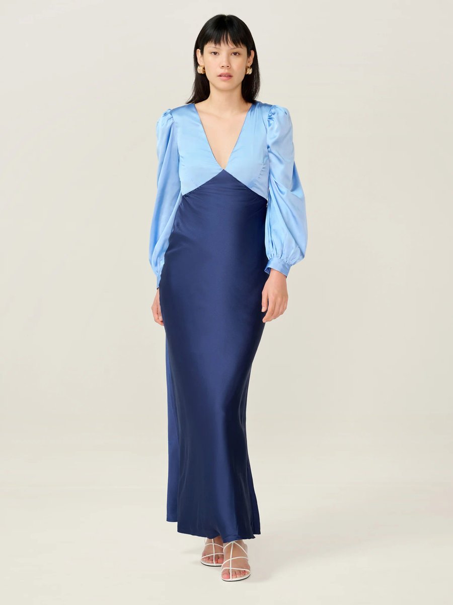OMNES Francoise Dress in Blue and Navy - 1