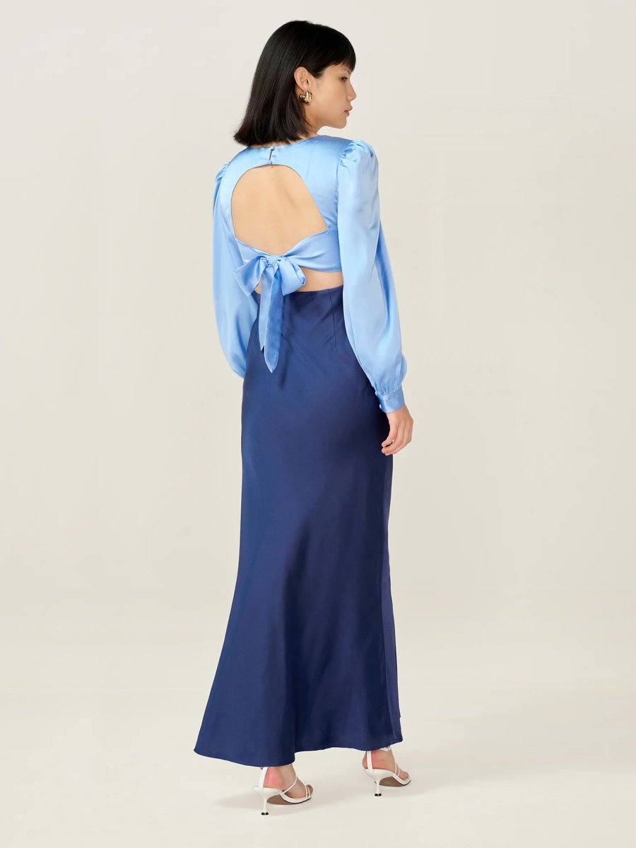 OMNES Francoise Dress in Blue and Navy - 2