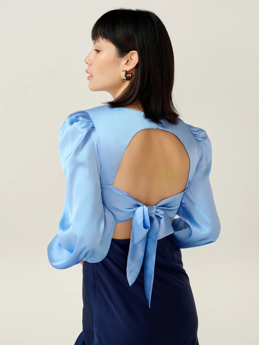 OMNES Francoise Dress in Blue and Navy - 3