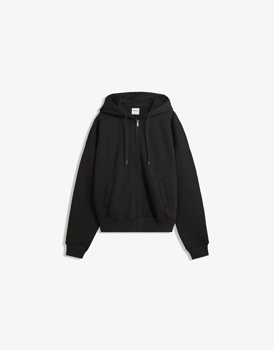 ASOS Bershka Zip-up hoodie in black - 2