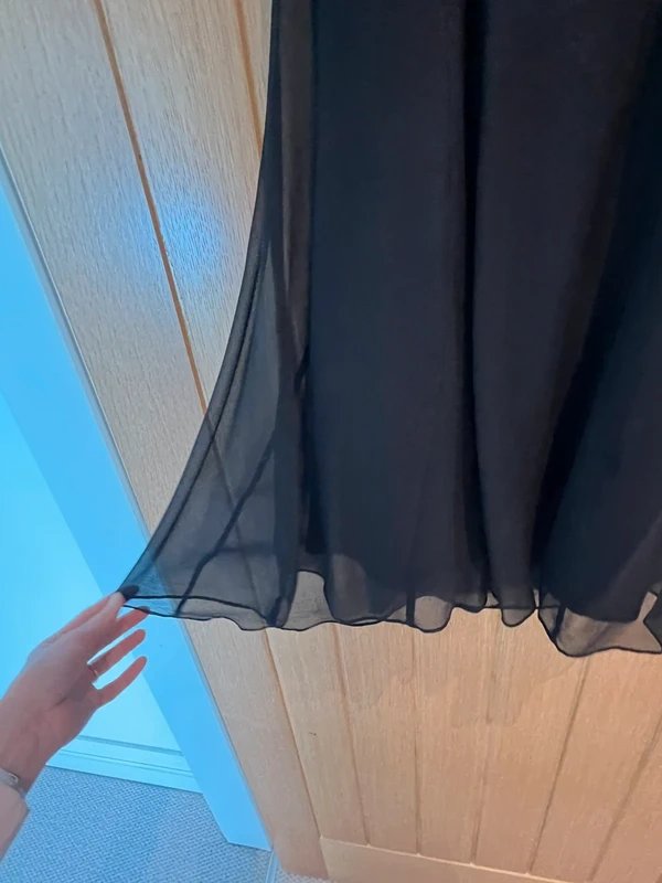 Asos luxe Christmas party silk Embellished LBD super cute 6/8 halter-neck - 2