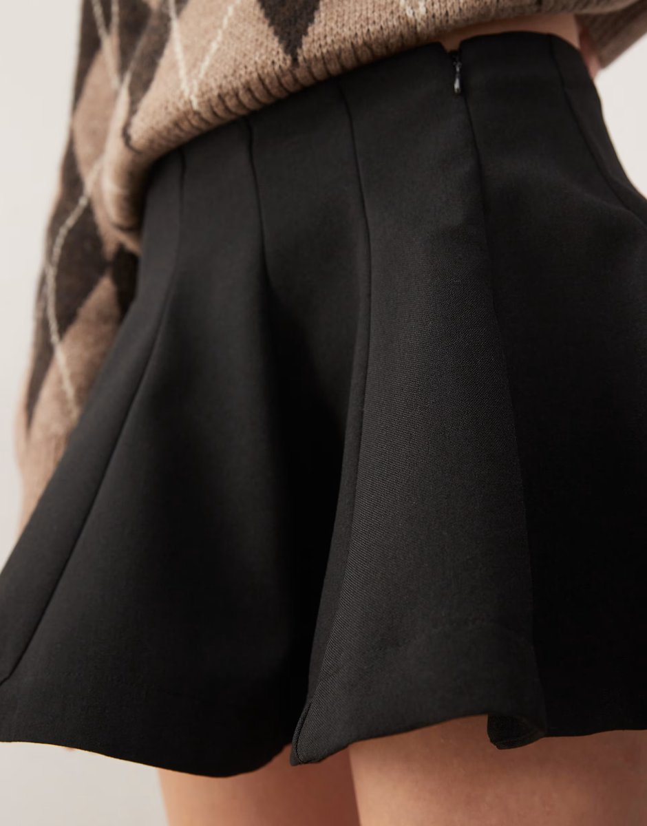 ASOS Monki structured mini skirt in black - 3