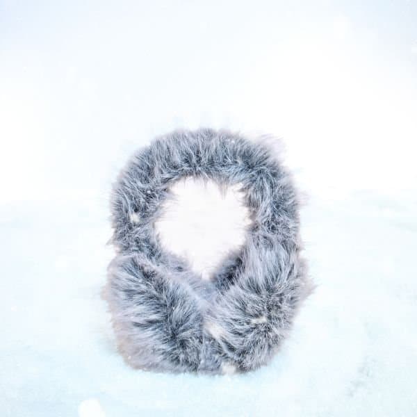 EGO EGO Chunky Oversized Earmuffs in Grey Faux Fur